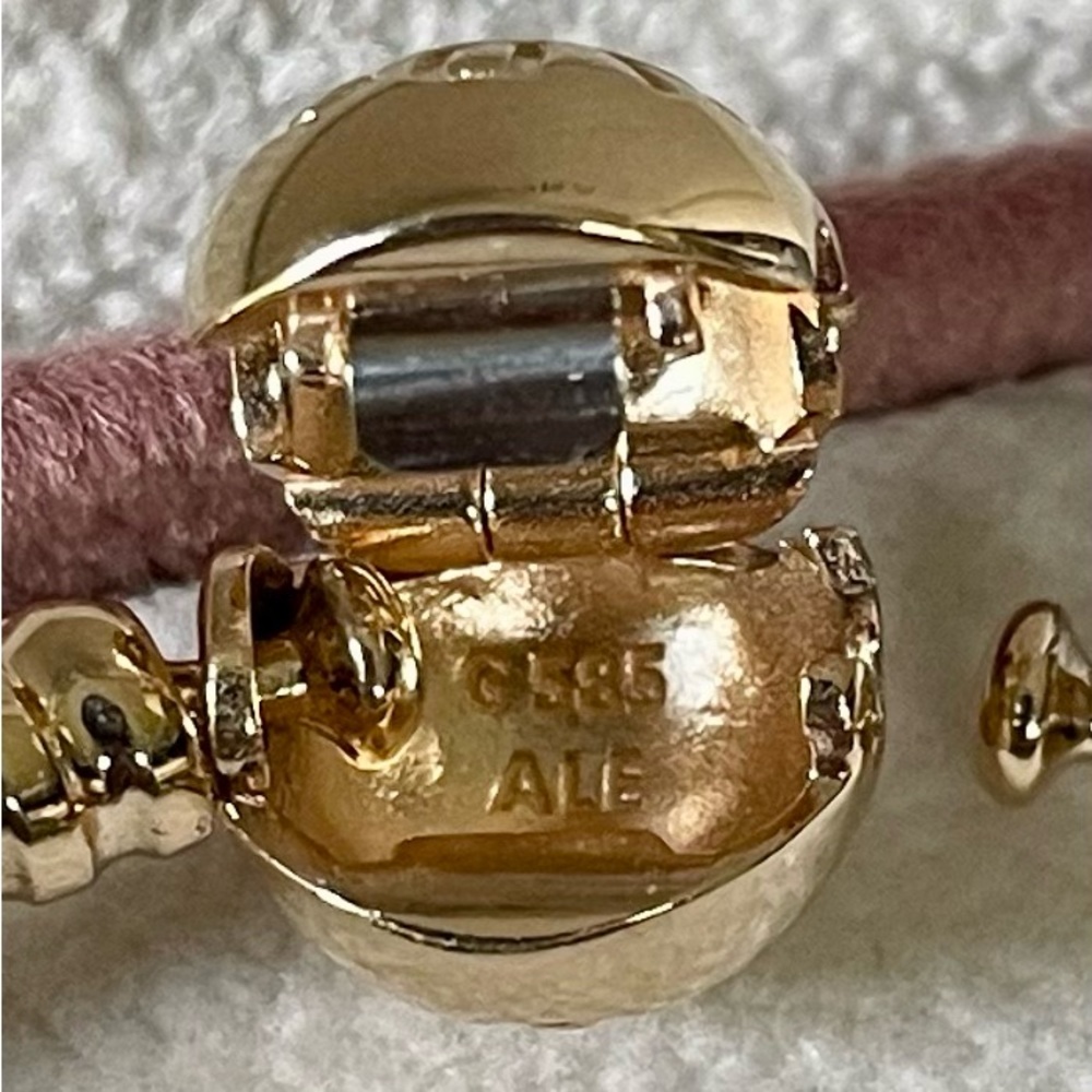 100% Authentic Pandora 14K Solid Gold Bangle Bracelet 8.3” - Picture 6 of 6